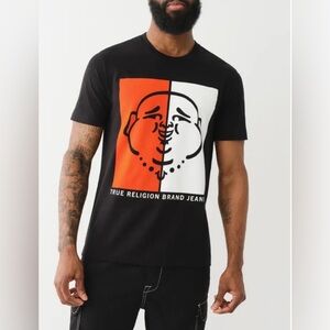 True Religion Black Tee with Bold Graphic